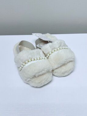 Kids Faux Fur Slippers with Pearl Trim - Off White, Target Bullseye Playground